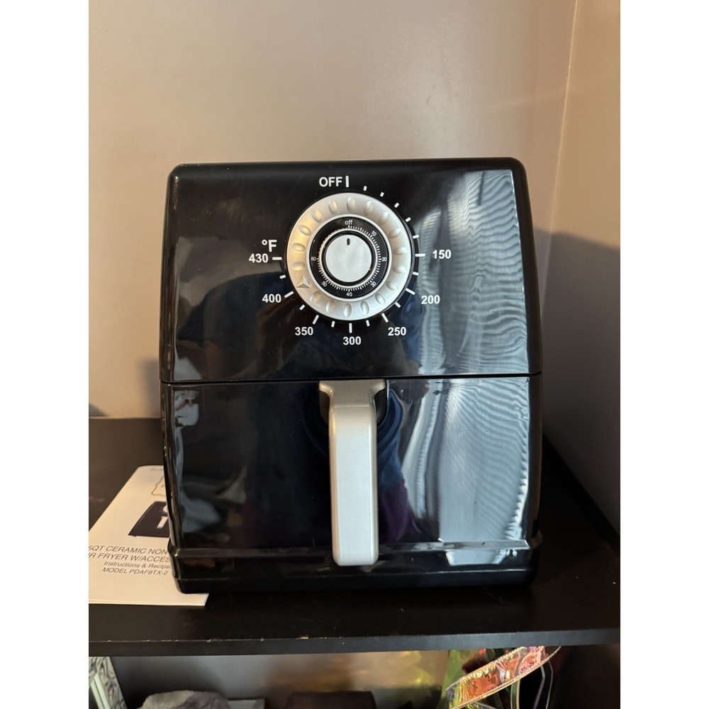 Paula Deen 8.5 Qt Ceramic Nonstick Air Fryer XXL Black EUC